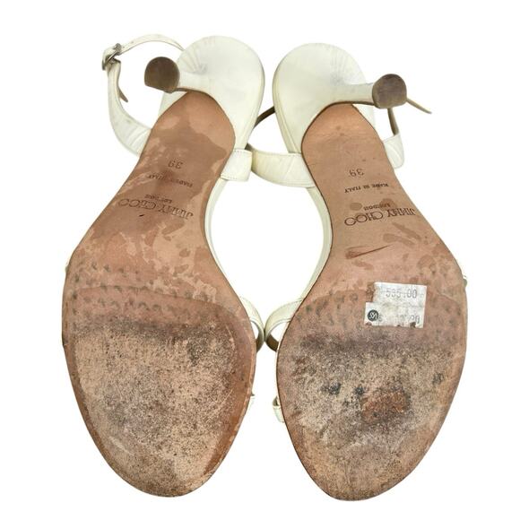 Jimmy Choo Women’s Elsy 70 White Patent Leather Slingback Heels Size 39 US 9 - Picture 9 of 11